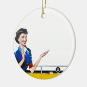 Huisvrouw en New Washer Keramisch Ornament (Links)