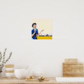 Huisvrouw en New Washer Poster (Keuken)