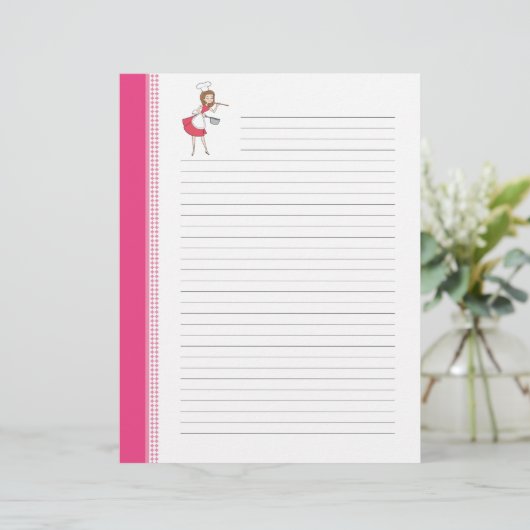 Huisvrouw Retro Art Lined Recippages (Staand voorkant)