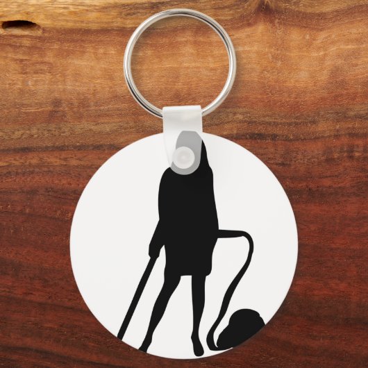 huisvrouw - stofzuiger - reiniging sleutelhanger (Voorkant)