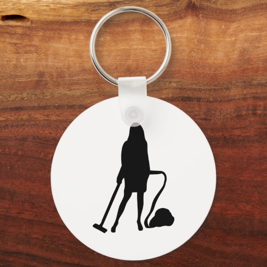 huisvrouw - stofzuiger - reiniging sleutelhanger (Voorkant)