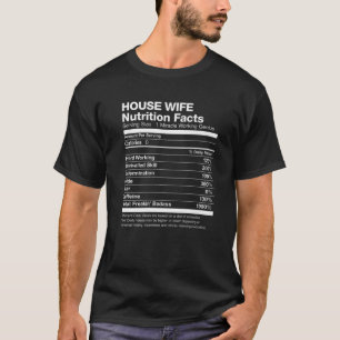 Huisvrouw Voedingsfeiten Lijst Grappig T-shirt