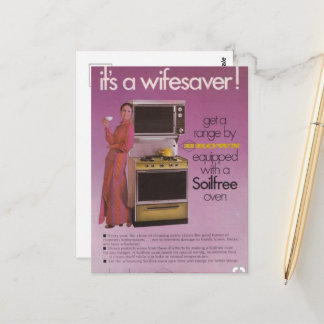 “Huisvrouwbewaarder” Retro Oven Advertentie Briefkaart