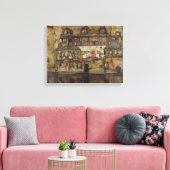 Huiswand aan de rivier canvas afdruk (Insitu (Woonkamer))