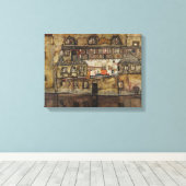 Huiswand aan de rivier canvas afdruk (Insitu (Houten vloer))