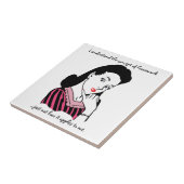 Huiswerk Concept Funny Retro Woman Tegeltje (Zijkant)