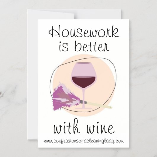 "Huiswerk gaat beter met wijn" Magnetische Uitnodiging (Voorkant)