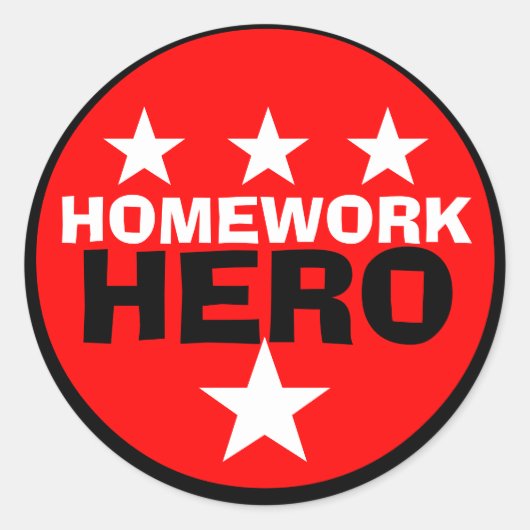 Huiswerk Hero School Sticker (Voorkant)