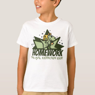 Huiswerk: het echte uitstervingsgebeuren t-shirt