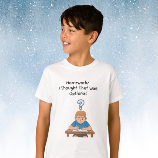 Huiswerk? Ik dacht dat dat optioneel was met Boy T-shirt