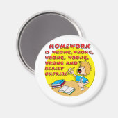 Huiswerk is fout! (jongen) magneet (Voorkant / Achterkant)