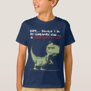Huiswerk na uitsterven Funny Dinosaur T-shirt
