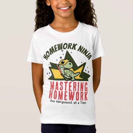 Huiswerk Ninja: Huiswerk beheersen T-shirt (Voorkant)