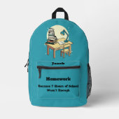 Huiswerk: Omdat 7 uur school niet genoeg was Bedrukte Rugzak (Voorkant)