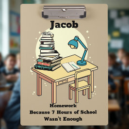 Huiswerk: Omdat 7 uur school niet genoeg was Klembord