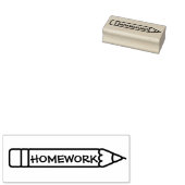 Huiswerk Pencil School Teacher Rubberstempel (Gestempeld)