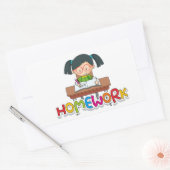 huiswerk rechthoekige sticker (Envelop)