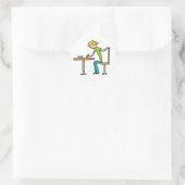 huiswerk ronde sticker (Tas)