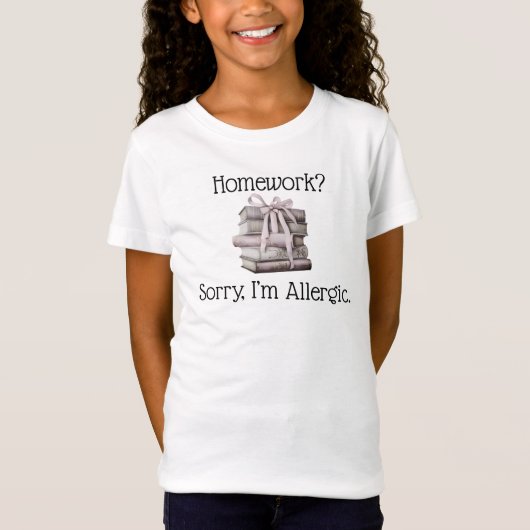 Huiswerk? Sorry, ik ben allergisch Grappig Kinder T-shirt (Voorkant)