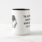 Huiswerk versus breien tweekleurige koffiemok (Center)