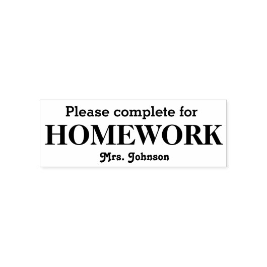 Huiswerkstempel Gepersonaliseerd met de naam van d Zelfinktende Stempel (Design)