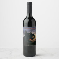 Huiveringwekkende drank. Grote, zwarte hond