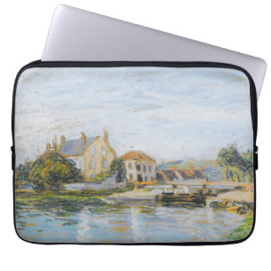 Huizen aan de rand van de sluis van La Garonne Sis Laptop Sleeve