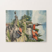 Huizen aan de rivier legpuzzel (Horizontaal)