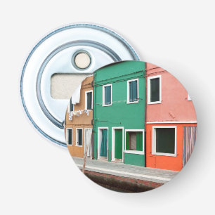 Huizen aan het water button flesopener