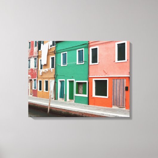 Huizen aan het water canvas afdruk (Voorkant)
