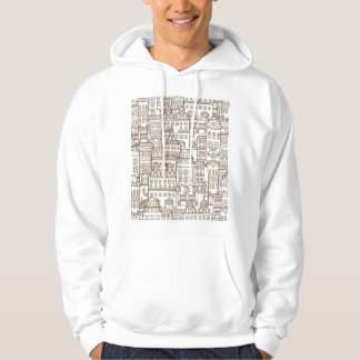huizen: architectonisch naadloos patroon. hoodie