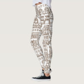 huizen: architectonisch naadloos patroon. leggings (Links)
