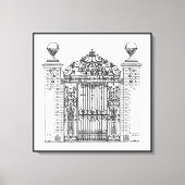 Huizen Architectuur Gate hek smeedijzeren stenen Canvas Afdruk (Voorkant)