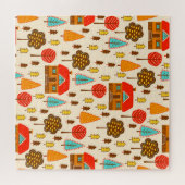 Huizen Bos  Naadloos Patroon Legpuzzel (Horizontaal)