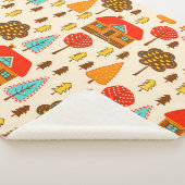 Huizen Bos Naadloos Patroon Sherpa Deken (3/4)