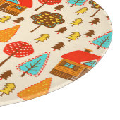 Huizen Bos  Naadloos Patroon Snijplank (Hoek)