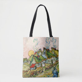 Huizen en figuur tote bag
