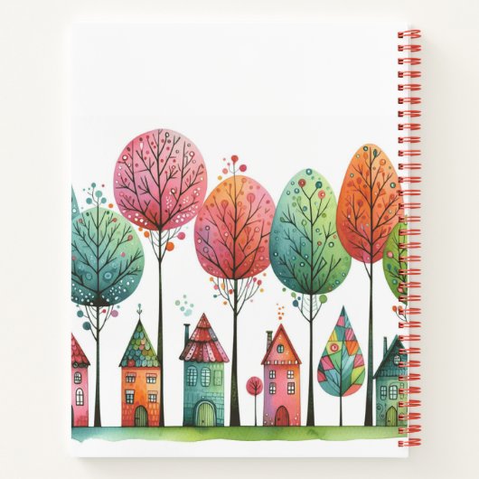  huizen en grillige bomen notitieboek (Achterkant)