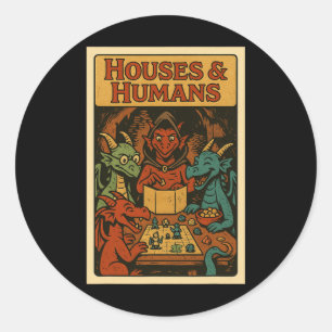 Huizen En Mensen Funny Rpg Gamer Nerd Gaming Manne Ronde Sticker
