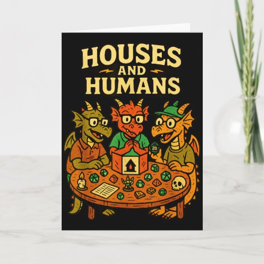 Huizen En Mensen Grappig Geeks Rpg Nerd Gamers Man Kaart (Voorkant)