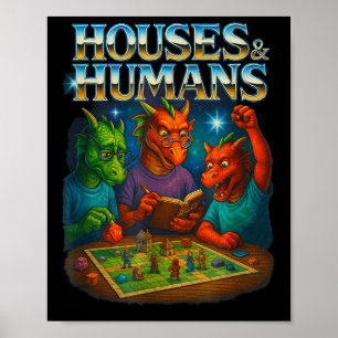 Huizen En Mensen Grappige Gaming Rpg Gamers Mannen Poster