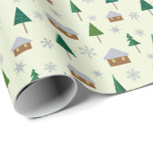 Huizen en sparren inpakpapier (Rol Hoek)