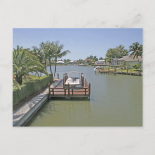 Huizen en steigers aan het kanaal Marco Island Flo Briefkaart