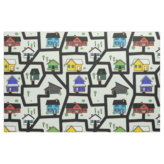 huizen en wegen stof (Fat Quarter)