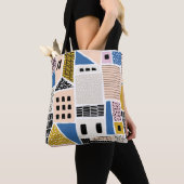 Huizen Hand getekend naadloos Abstract Tote Bag (Dichtbij)