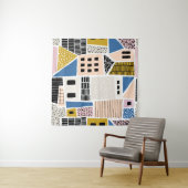 Huizen Hand getekend naadloos Abstract Wandkleed (In Situ (horizontaal))