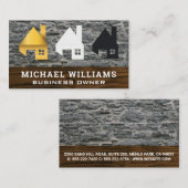 Huizen | Houtsteen Visitekaartje (Voorkant / Achterkant)