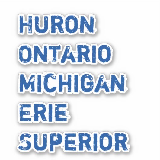 HUIZEN Huron Ontario Michigan Erie Superior Meren Sticker (Voorkant)