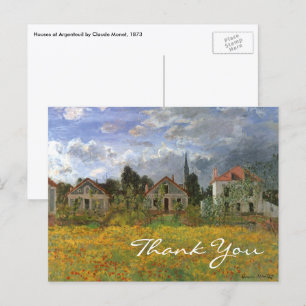 Huizen in Argenteuil door Claude Monet Briefkaart