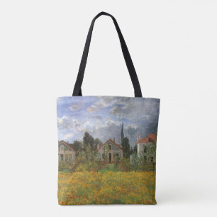 Huizen in Argenteuil door Claude Monet, Vintage Ar Tote Bag